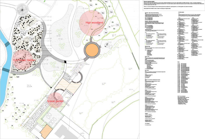 Planting plan for natural burial yard at 1:200